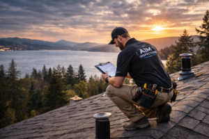 Coeur d’Alene Home Inspector performing roof inspection