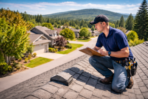 Rathdrum Home Inspector performing roof inspection