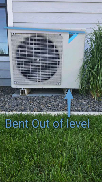 Out of level heat pump identified during North Idaho inspection