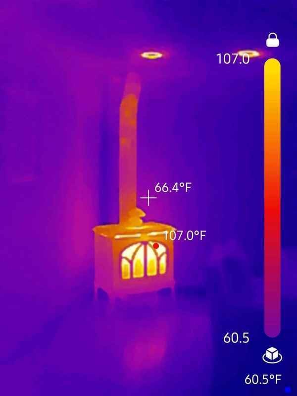 Thermal imaging temperature difference documented during inspection
